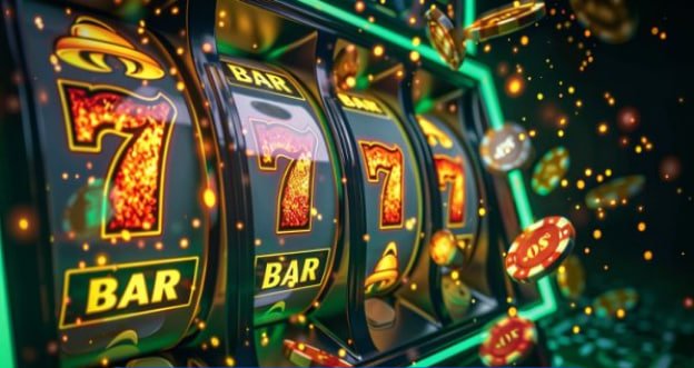 Tampilan gulungan Caishen Wins dengan simbol liar dan pola pembayaran